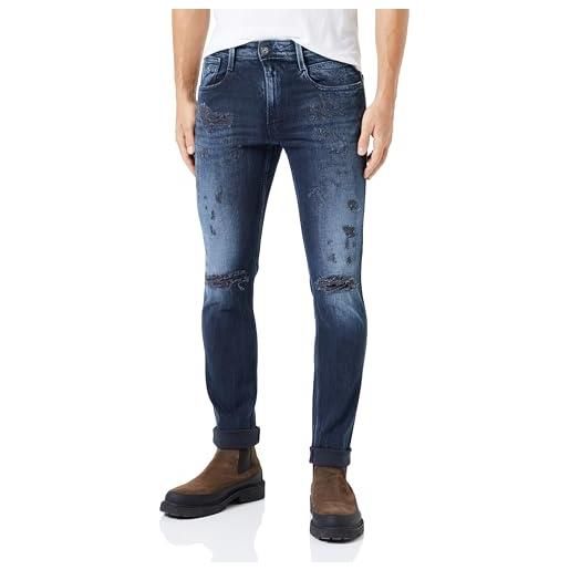 REPLAY jeans uomo anbass slim fit in denim comfort, bianco (white 001), w29 x l32