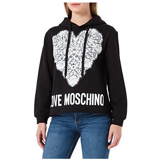 Love Moschino hooded sweatshirt maglia di tuta, nero, 50 donna