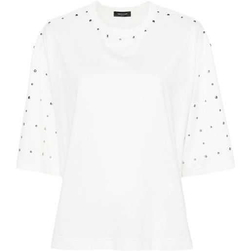 Fabiana Filippi t-shirt con decorazione borchie - bianco