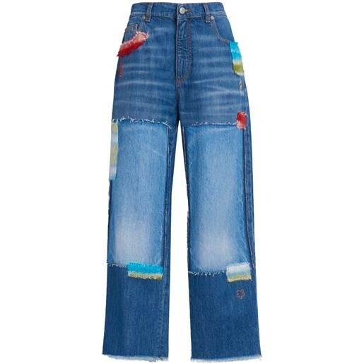 Marni jeans dritti con design patchwork - blu