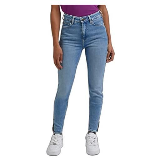 Lee scarlett high zip jeans, moody grey, 38/40 it (25w/31l) donna