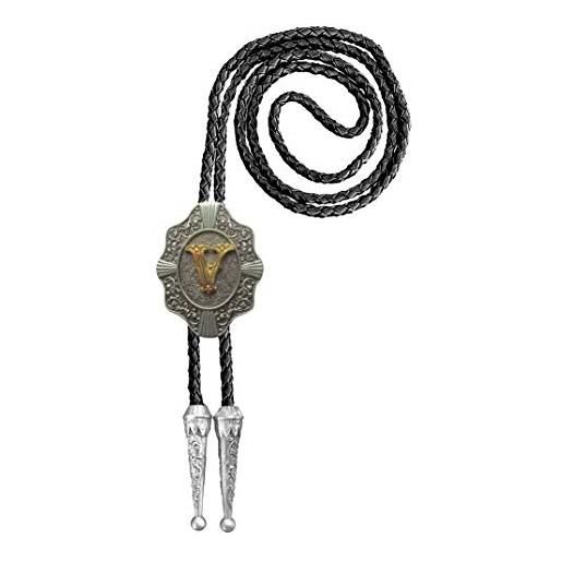 Urban Backwoods western letter v bolotie western country cravatta con cordino bolo tie