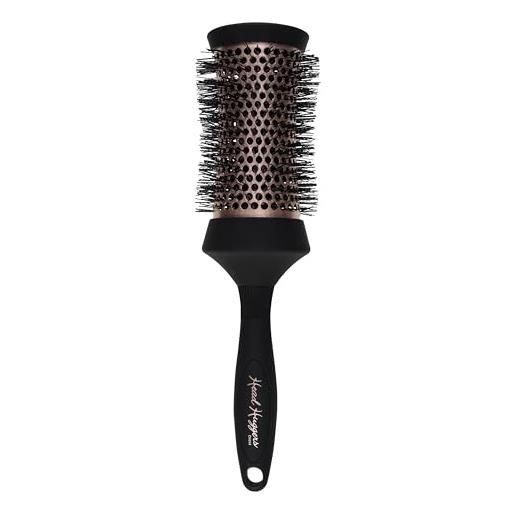 Denman thermo ceramic hourglass hot curl brush - hair curling brush for blow-drying, straightening, defined curls, volume & root-lift - rose gold & black, (dhh4rrg) (large)