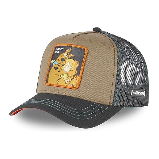 Capslab scooby and shaggy brown black scooby doo trucker cap - one-size