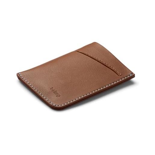 Bellroy card sleeve (porta carte in pelle pregiata o portafoglio minimalista, può ospitare da 2 a 8 carte o biglietti da visita, spazio per banconote piegate) - hazelnut