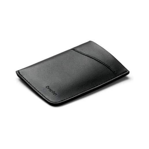 Bellroy card sleeve (porta carte in pelle pregiata o portafoglio minimalista, può ospitare da 2 a 8 carte o biglietti da visita, spazio per banconote piegate) - black. Ash