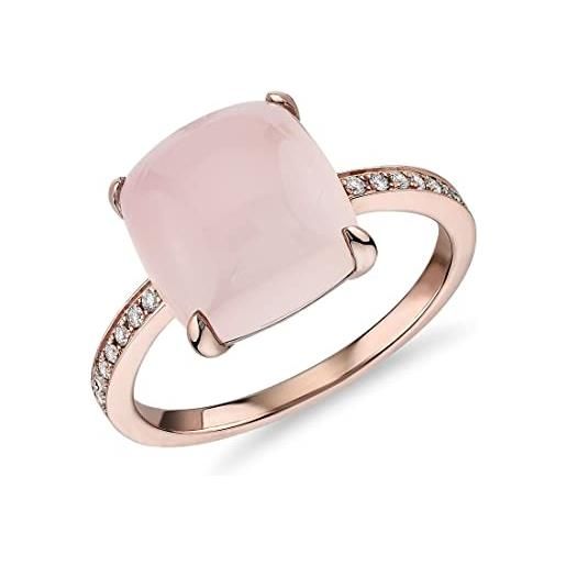 JewelryGift 14k placcato oro rosa placcato anello pesante natural rose quartz allentato gemstone ultime mossanite belle gioielli per le donne anello: 58