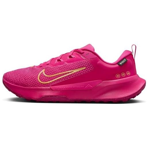 Nike wmns juniper trail 2 gtx, basso donna, fierce pink metallic gold fireberry, 42.5 eu