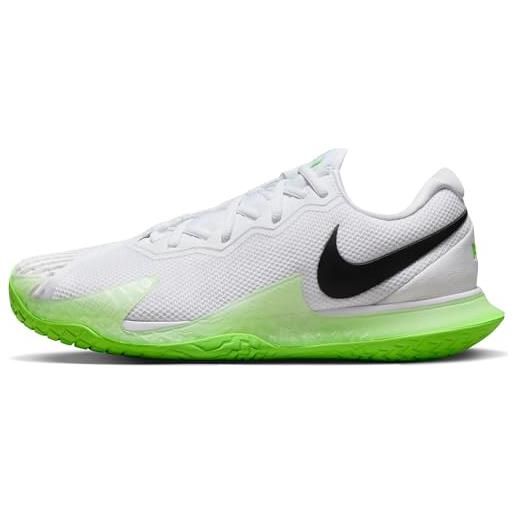 Nike zoom vapor cage 4 rafa, basso uomo, white black action green lt lemon twist, 48.5 eu