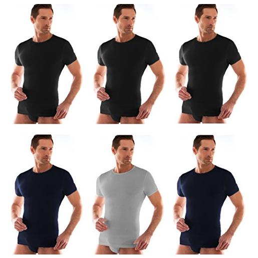 Liabel 6 t-shirt uomo mezza manica girocollo cotone elasticizzato art. 03858/g23 colorato (6/xl)