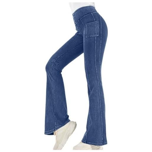 Onsoyours jeans a zampa d'elefante donna flare leggins a campana slim fit jeggings yoga pantaloni a vita alta elasticizzati sexy casual a nero m