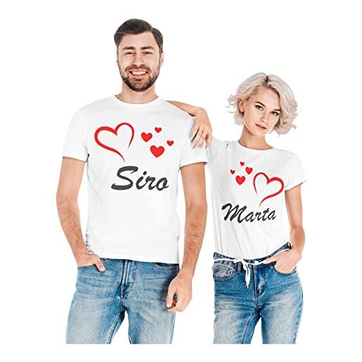 Colorfamily coppia magliette t-shirt sanvalentino personalizzabile love couple personalizza con nome amore innamorati fidanzati regalo lui e lei