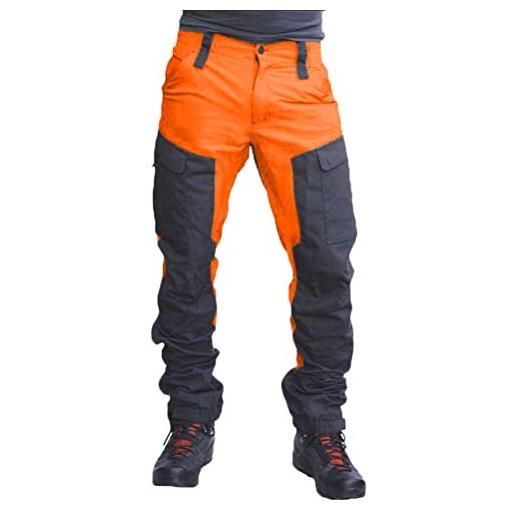 Onsoyours uomo cintura elastica lungo pantaloni cargo con tasche laterali trousers della di sport pantaloni da jogging activewear autunno e primavera viola 3xl