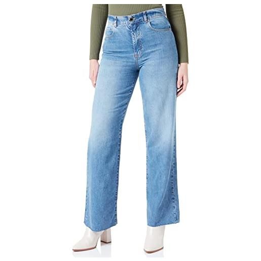 Pinko wilma wide leg denim soft jeans, pjx_lavaggio stone medio chiaro, 31 donna