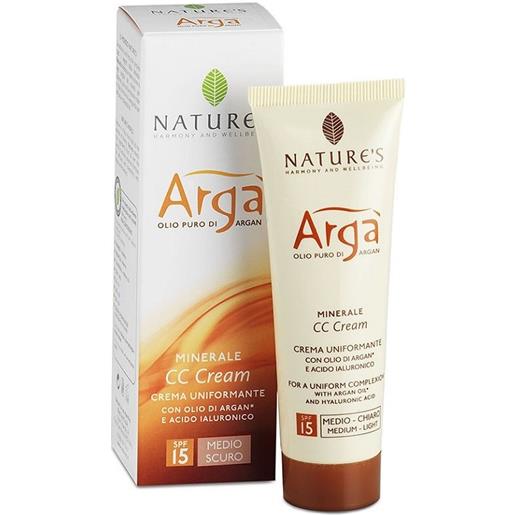 Nature's argà cc crema minerale uniformante medio-scura 50 ml