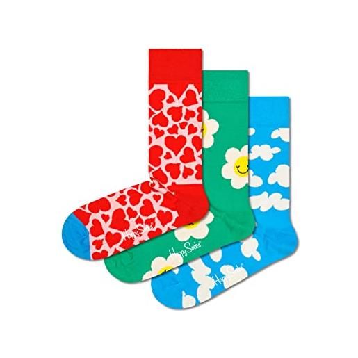 Happy Socks calzini colorati e divertenti 3-pack i flower u socks gift set taglia 41-46