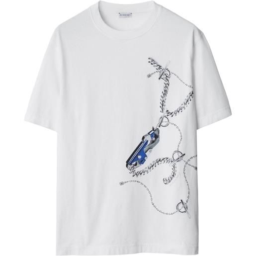 Burberry t-shirt con stampa grafica - bianco