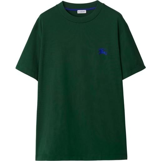 Burberry t-shirt con ricamo equestrian knight - verde