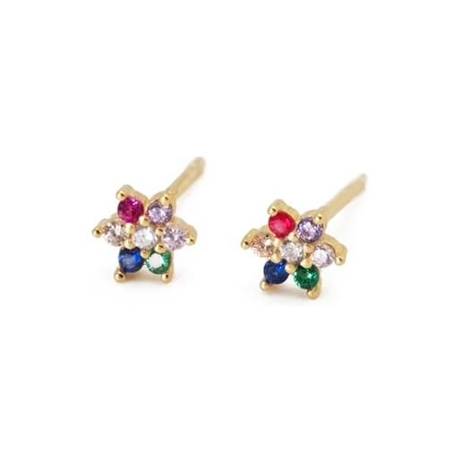 Uniqa jewels orecchini fiore a perno donna in argento sterling 925, orecchini argento o oro a forma di fiore, piccoli orecchini per donne, ragazze e bambine senza nichel