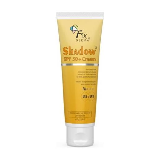FIXDERMA shadow spf 50+ crema, offre protezione pa+++, crema solare idratante, crema solare resistente all'acqua, crema solare non grassa, protezione uv ad ampio spettro, 75 g