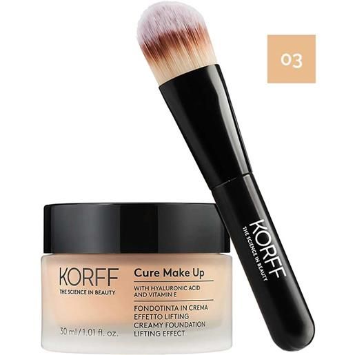 Korff Make Up korff cure make up - fondotinta in crema effetto lifting n. 03, 30ml + pennello