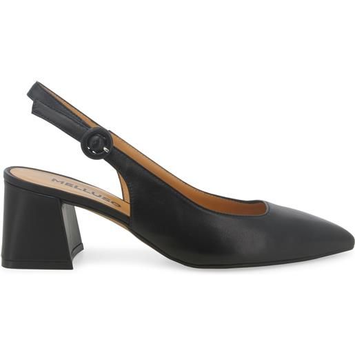 Melluso décolleté donna slingback in pelle nero d179