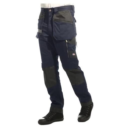 Lee Cooper workwear lcpnt245 pantaloni cargo elasticizzati da uomo con tasche multiple per fondina e tasche per ginocchiere, marina militare, 40w (31 reg leg)