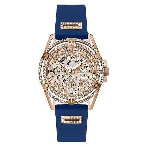 GUESS orologio da donna 40 mm - cinturino blu quadrante oro rosa cassa tono oro rosa, blu