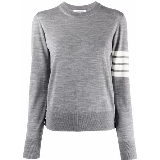 Thom Browne maglione con dettaglio a 4 righe - grigio
