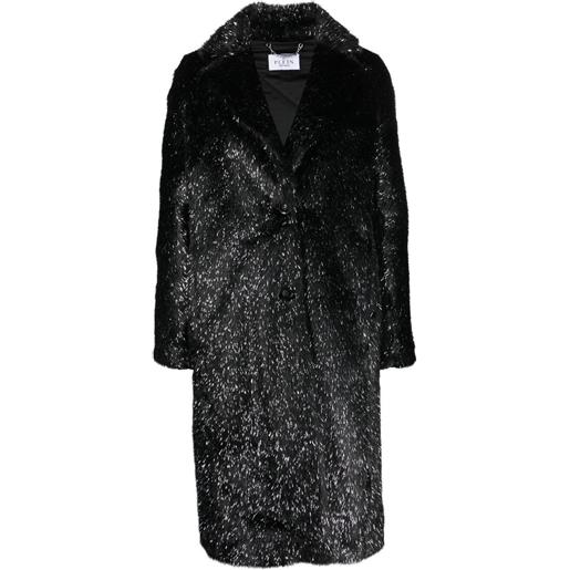 Philipp Plein cappotto in finta pelliccia con stampa - nero