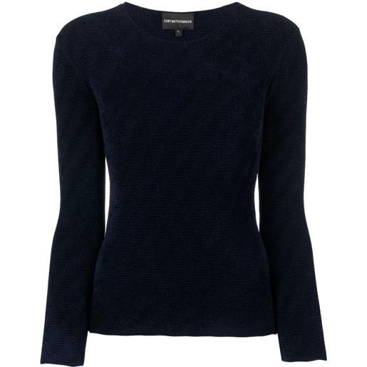 Emporio Armani maglione con motivo chevron - blu