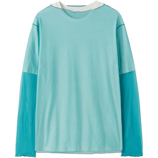 Jil Sander t-shirt a maniche lunghe con design a strati - blu