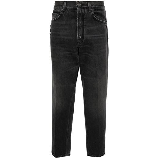 Lardini jeans slim con effetto vissuto - nero