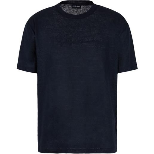 Giorgio Armani t-shirt con ricamo - blu
