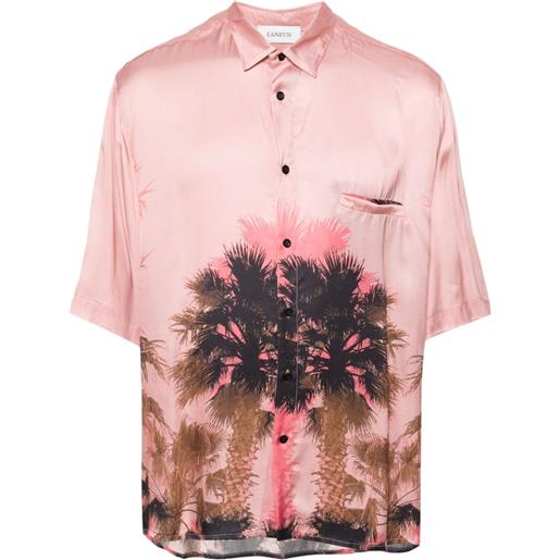 Laneus camicia con stampa palm tree - rosa