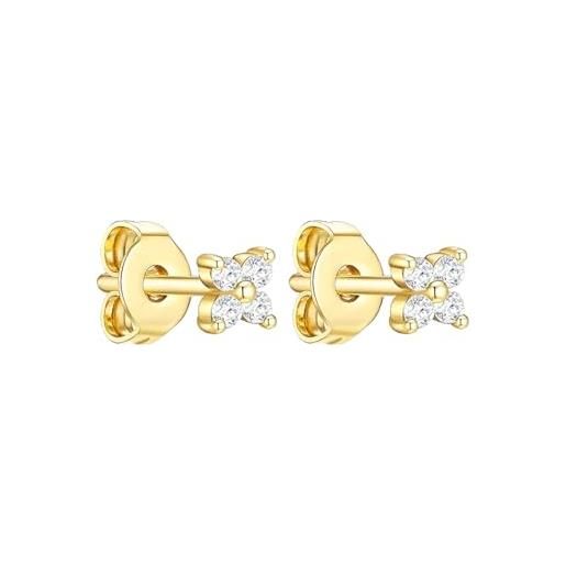 Uniqa jewels orecchini fiore a perno donna in argento sterling 925, orecchini argento o oro a forma di fiore, piccoli orecchini per donne, ragazze e bambine senza nichel