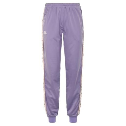 Kappa 222 banda wrastoriao slim - pants - pantaloni sportivi - donna - violet lavander-brown cameo-white cream