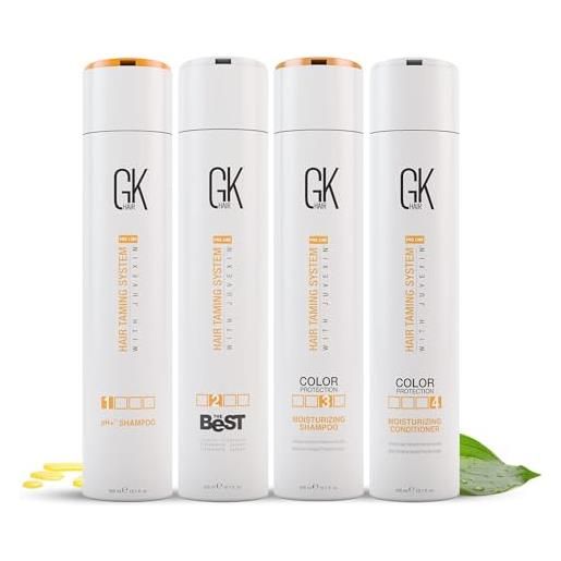 GK HAIR global keratin the best professional hair (300ml/10.1 fl oz) kit il miglior kit professionale per capelli trattamento lisciante e levigante per un naturale setoso e liscio