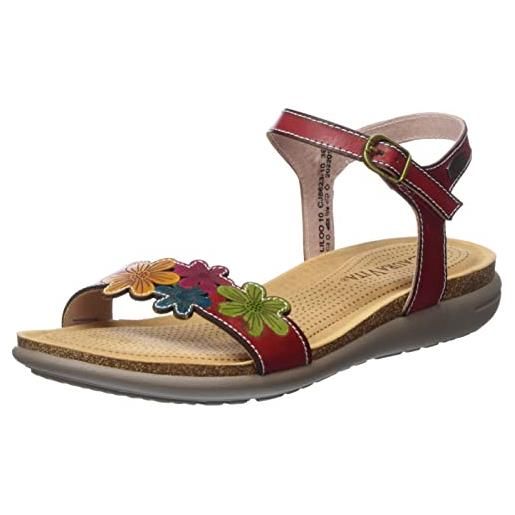 Laura Vita liloo 10, sandalo con tacco donna, colore: rosso, 41 eu