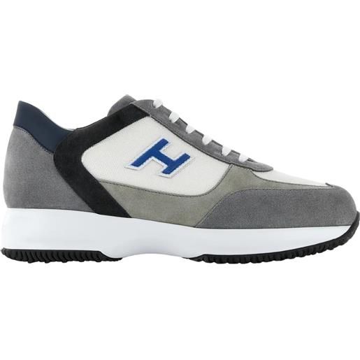 Hogan sneakers interactive in pelle grigia e bianca