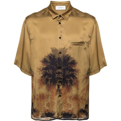 Laneus camicia con stampa palm tree - verde
