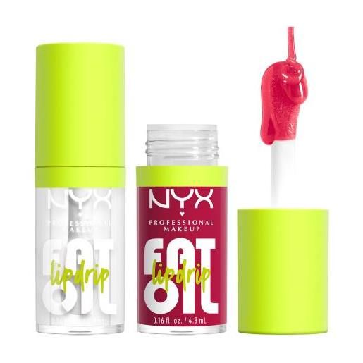 NYX Professional Makeup fat oil lip drip cofanetti olio labbra 4,8 ml tonalità 01 my main + olio labbra 4,8 ml tonalità 05 newsfeed