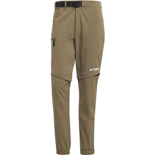 Adidas - pantaloni da trekking 2 in 1 - utilitas zip off pants olistr per uomo in pelle - taglia s, m, l, xl - verde