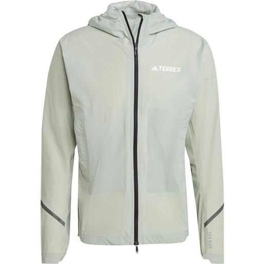 Adidas - giacca da trail/running - xperior light rain jacket silgrn per uomo in pelle - taglia s, m, l, xl - verde