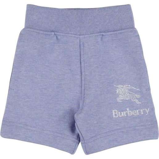 BURBERRY shorts vita alta in cotone con logo