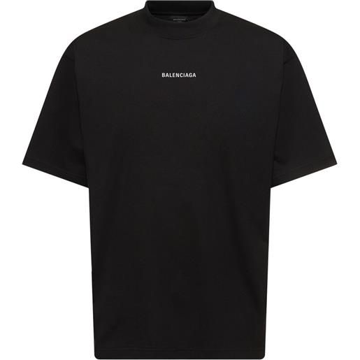 BALENCIAGA t-shirt in cotone con logo riflettente