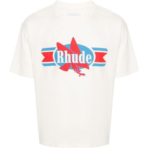 RHUDE t-shirt chevron eagle - bianco