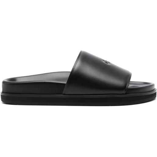 Off-White sandali con logo goffrato - nero