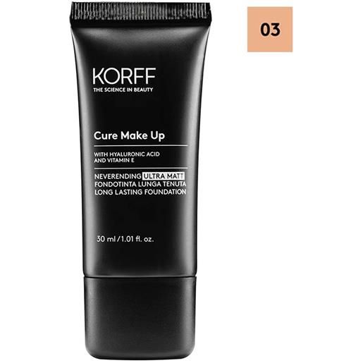 Korff Make Up korff cure make up - neverending ultra matt fondotinta lunga tenuta n. 03, 30ml