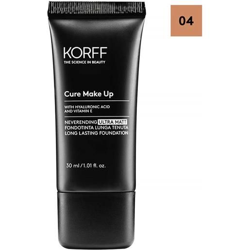 Korff Make Up korff cure make up - neverending ultra matt fondotinta lunga tenuta n. 04, 30ml